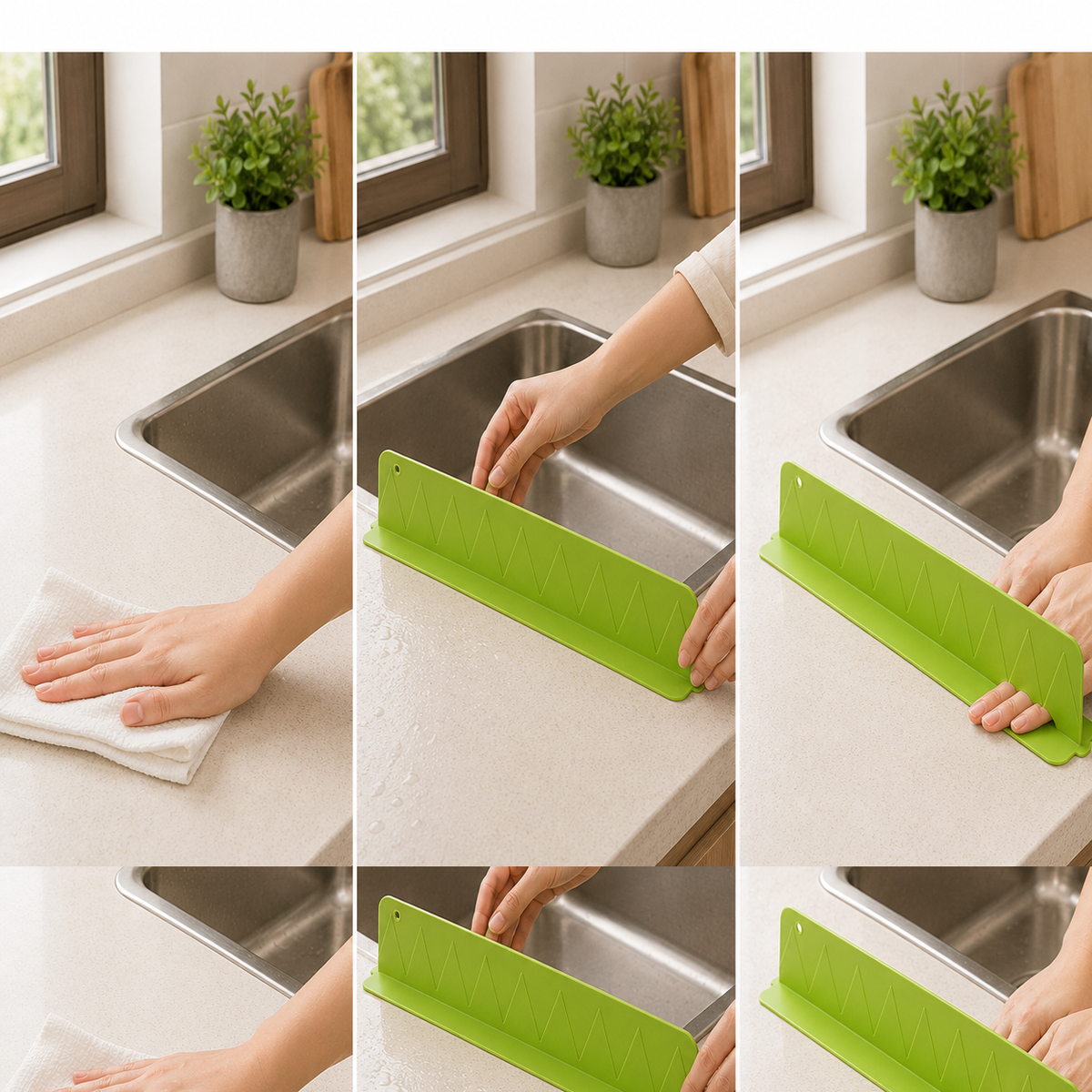 Installing the suction-mounted sink splash guard