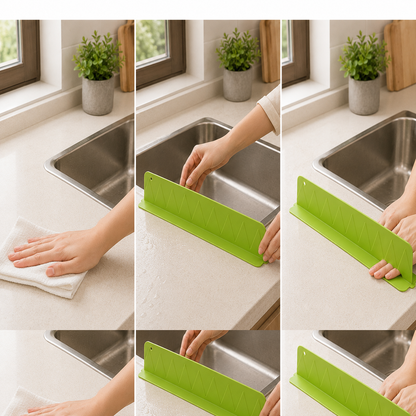 Installing the suction-mounted sink splash guard