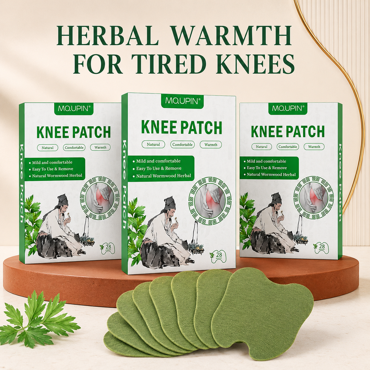 Three boxes of herbal self-heating knee patches