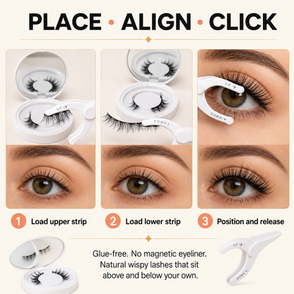 Three-step magnetic eyelash application guide