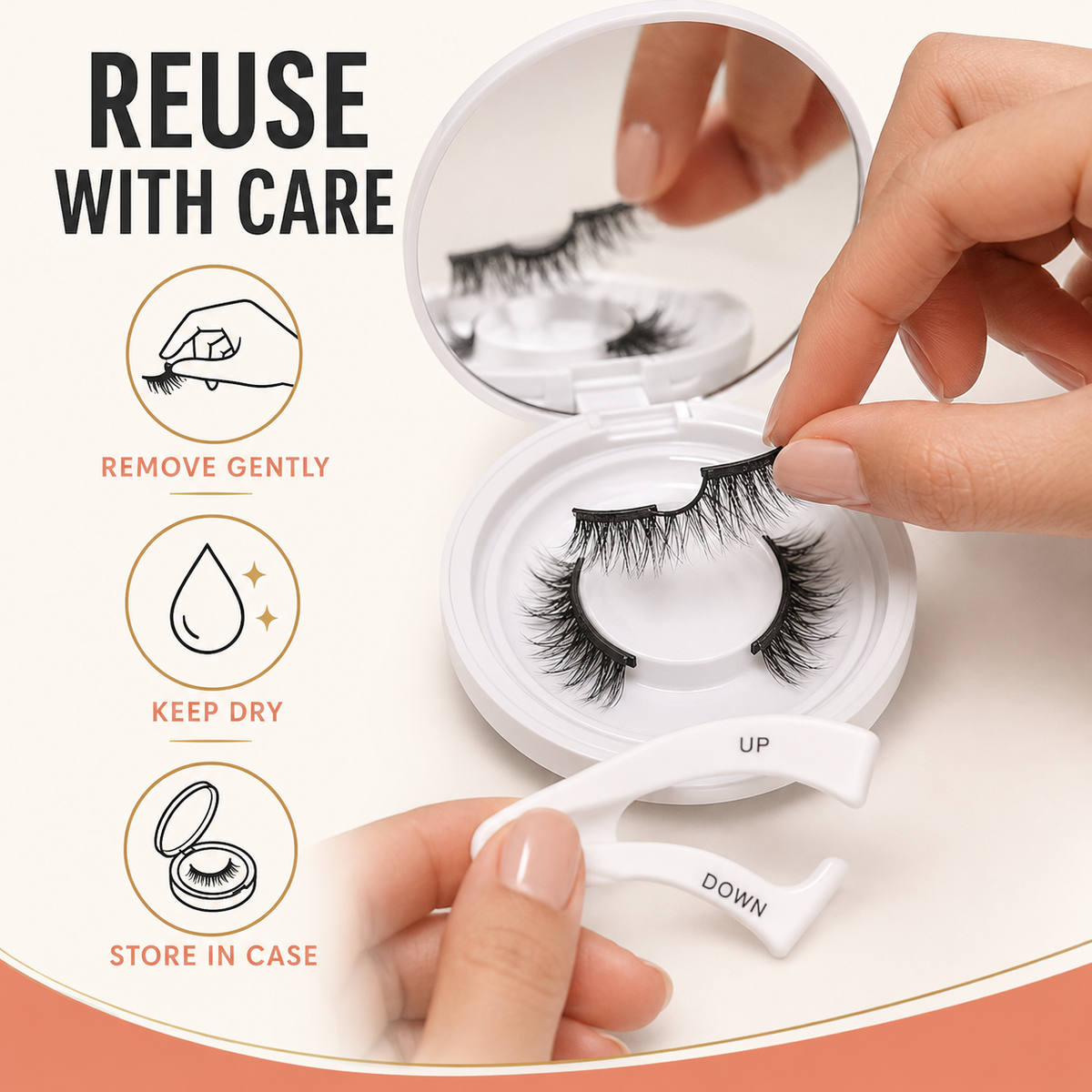 Magnetic eyelash care and storage