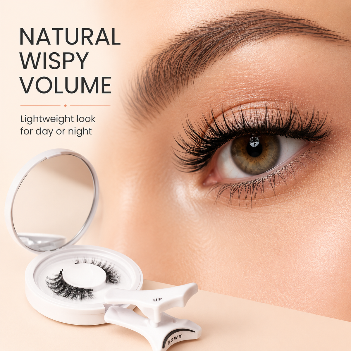 Natural wispy magnetic eyelashes