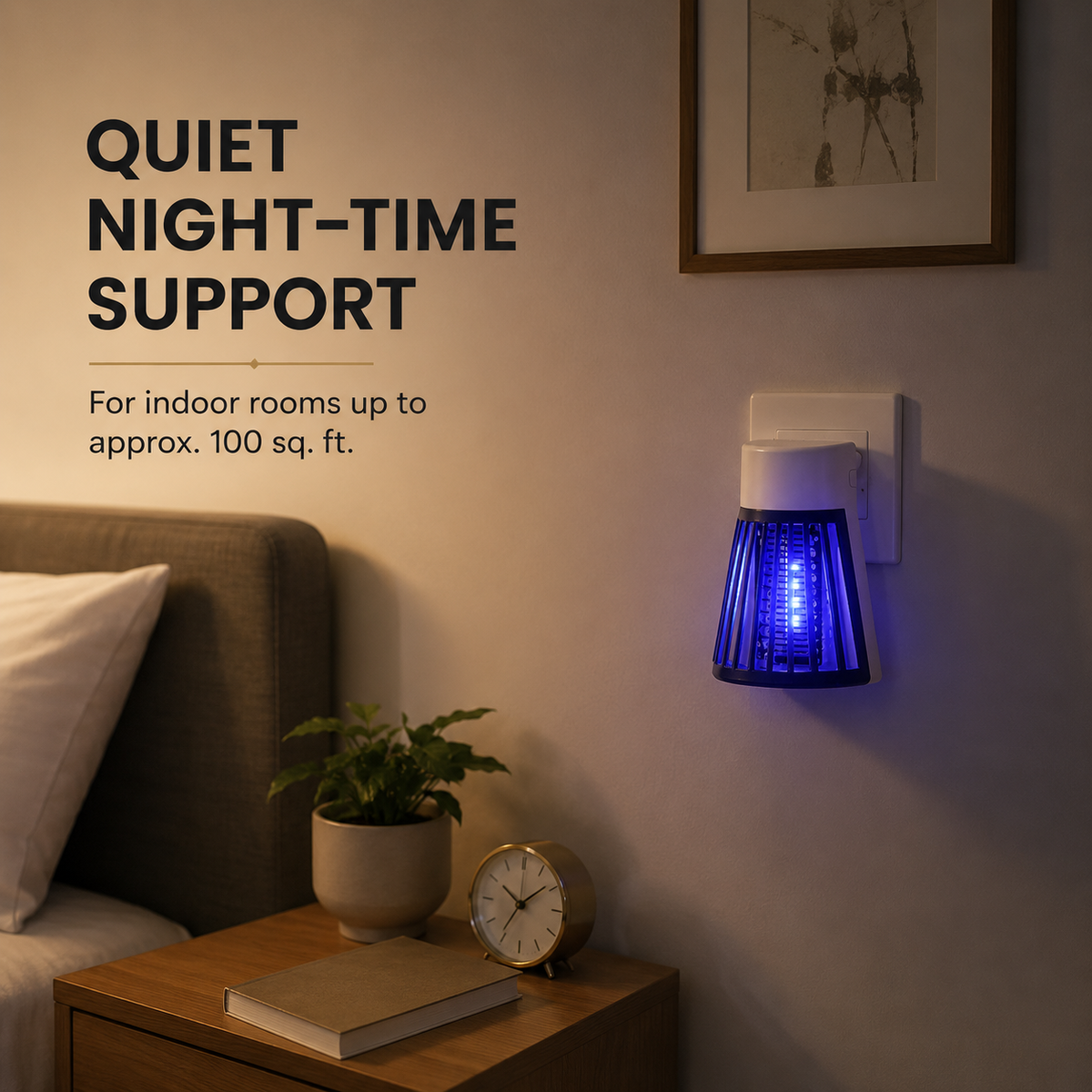 Plug-in mosquito killer lamp used indoors at night
