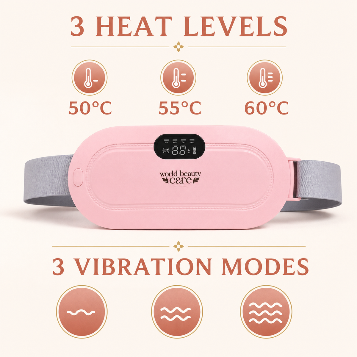 Three heating levels and three vibration modes