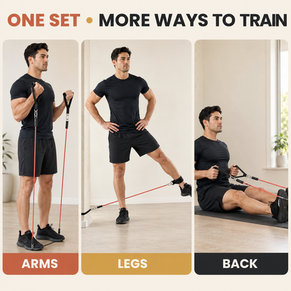 Resistance band exercises for arms legs and back